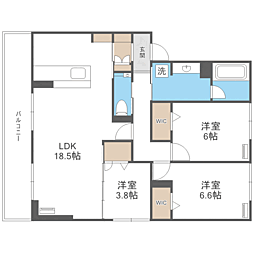 TORISIA平和 3LDKの間取図画像