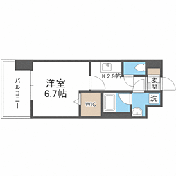 エンクレスト博多LIBERTY 1Kの間取図画像