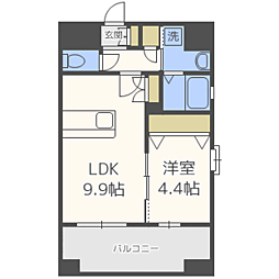LIBTH-別府 1LDKの間取図画像