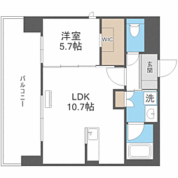 LexusGarden箱崎タワーズEAST 1LDKの間取図画像