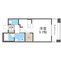 エンクレスト呉服町 ワンルームの間取図画像