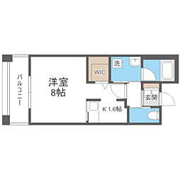 エンクレスト呉服町 1Kの間取図画像