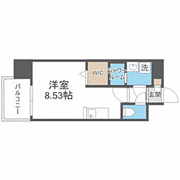 エンクレスト天神LIFE ワンルームの間取図画像