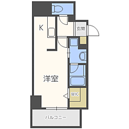 ウェルブライト博多ステーション 1Kの間取図画像