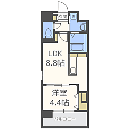 レトワール清水 1LDKの間取図画像