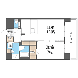 S-RESIDENCE大手門awesome 1LDKの間取図画像