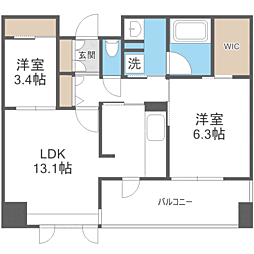 エンクレスト博多プレミア 2LDKの間取図画像