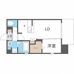 ブラン・スタイル博多314 1LDKの間取図画像