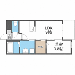 モアプラス井尻インディヴィ 1LDKの間取図画像