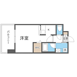エンクレストベイ天神東2 1Kの間取図画像