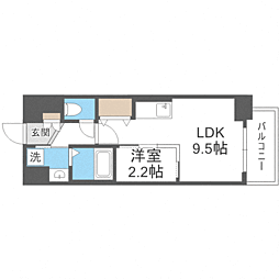ライフプラン赤坂 1LDKの間取図画像