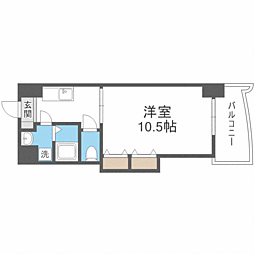 ロイヤル博多駅前 1Kの間取図画像
