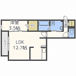 アルバ桜坂 1LDKの間取図画像