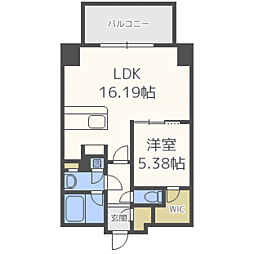 六本松ViewApartment 1LDKの間取図画像