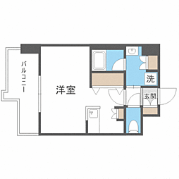 エンクレスト博多THETIME ワンルームの間取図画像