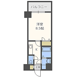 エンクレスト祇園 1Kの間取図画像