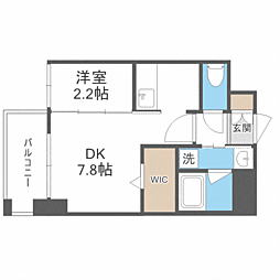 エンクレスト博多THETIME 1DKの間取図画像