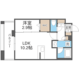 エンクレスト天神PORT 1LDKの間取図画像