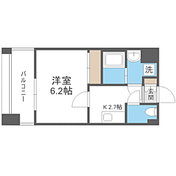 エンクレスト天神PORT 1Kの間取図画像