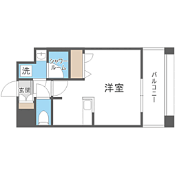 エンクレスト天神PORT ワンルームの間取図画像