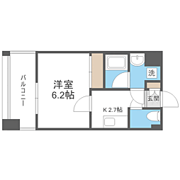エンクレスト天神PORT 1Kの間取図画像