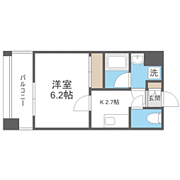 エンクレスト天神PORT 1Kの間取図画像