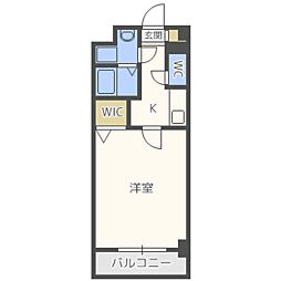 ブリーズドゥース 1Kの間取図画像