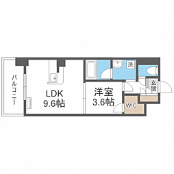 OrchidResidence上呉服 1LDKの間取図画像