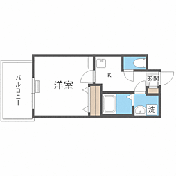 エンクレスト博多駅前3 1Kの間取図画像