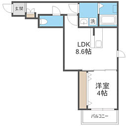 フォレスト横浜 1LDKの間取図画像