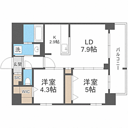 S-RESIDENCE名島 2LDKの間取図画像