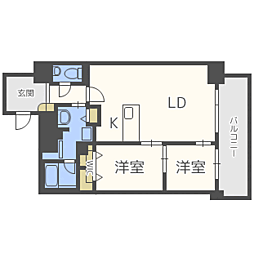 ウェルブライト博多ステーション 2LDKの間取図画像