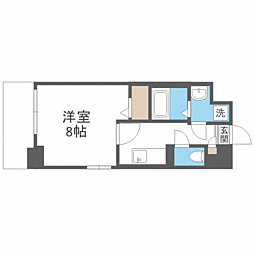 ヴィッラアプリーレ西新南 1Kの間取図画像