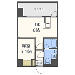 ドゥーエ赤坂 1LDKの間取図画像