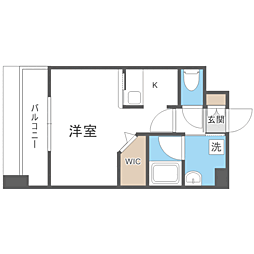 エンクレスト天神MARK 1Kの間取図画像