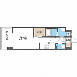 エンクレスト博多3 1Kの間取図画像
