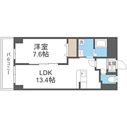 グランドライン 1LDKの間取図画像