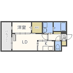 リアンレガーロ井尻ステーション2 1LDKの間取図画像