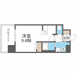 エンクレスト千早 ワンルームの間取図画像