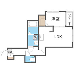 Kag.R九産大前 1LDKの間取図画像