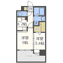 エンクレスト舞鶴2 2Kの間取図画像