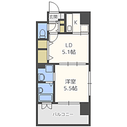 エンクレスト薬院LUCE 2Kの間取図画像
