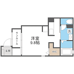 フローラ16 ワンルームの間取図画像