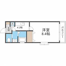 ピュアドーム箱崎アネックス 1Kの間取図画像