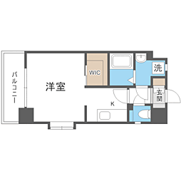 エンクレスト博多3 ワンルームの間取図画像