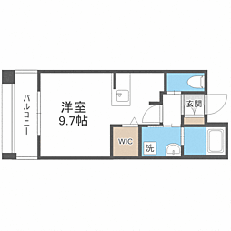 エンクレスト呉服町 ワンルームの間取図画像