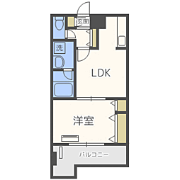 レジディア博多2 1DKの間取図画像