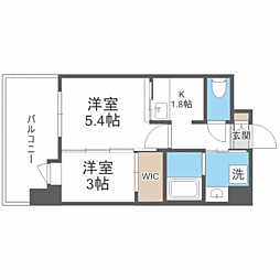 エンクレスト博多駅前ART 2Kの間取図画像