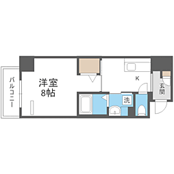 セラヴィ箱崎 1Kの間取図画像