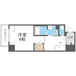 セラヴィ箱崎 1Kの間取図画像